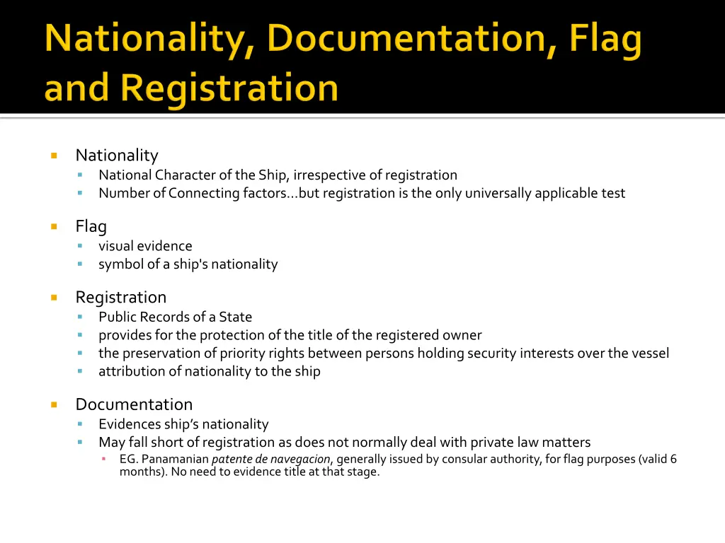 nationality national character of the ship