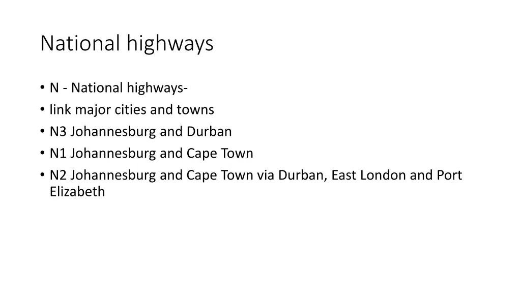 national highways