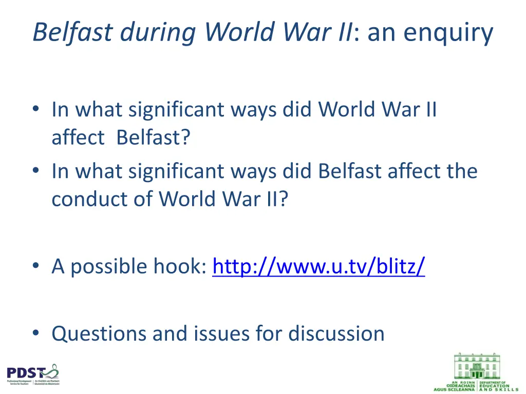 belfast during world war ii an enquiry