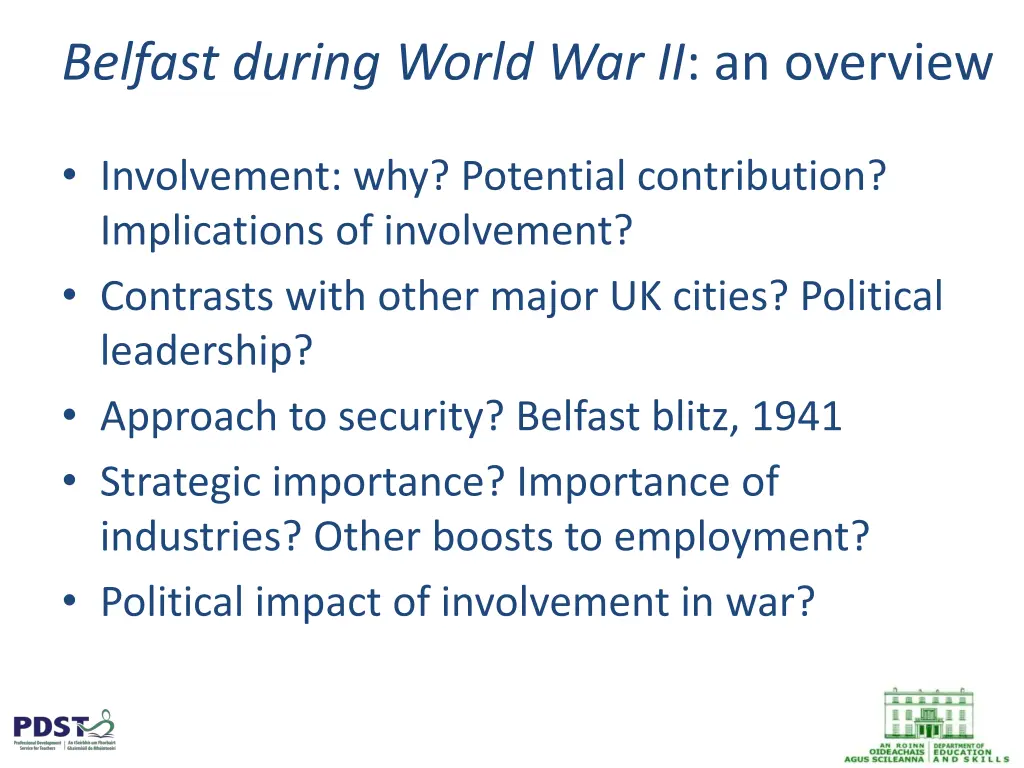 belfast during world war ii an overview