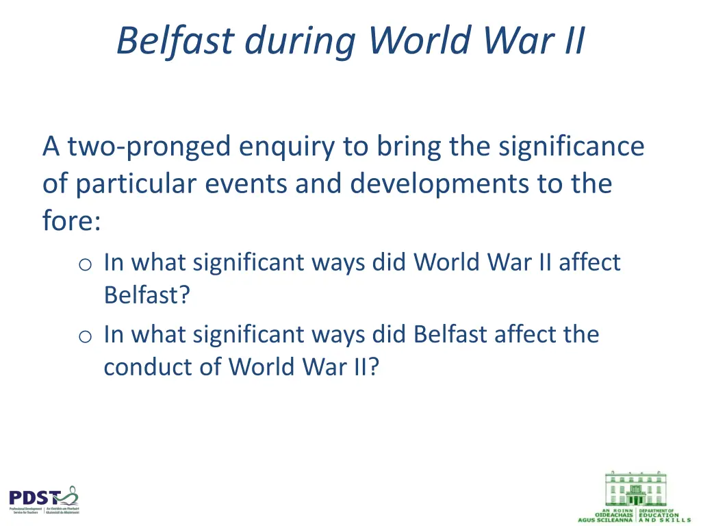 belfast during world war ii