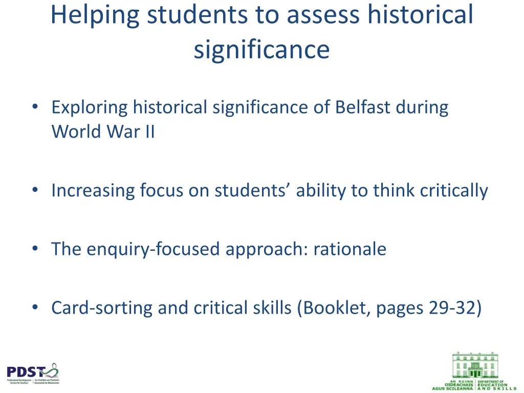 helping students to assess historical significance