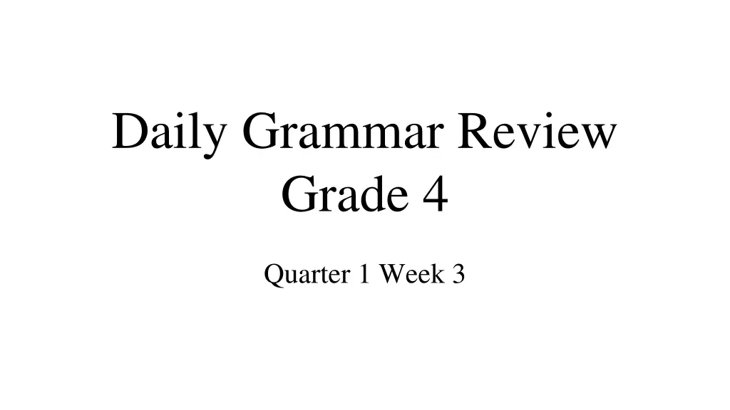 daily grammar review grade 4 2