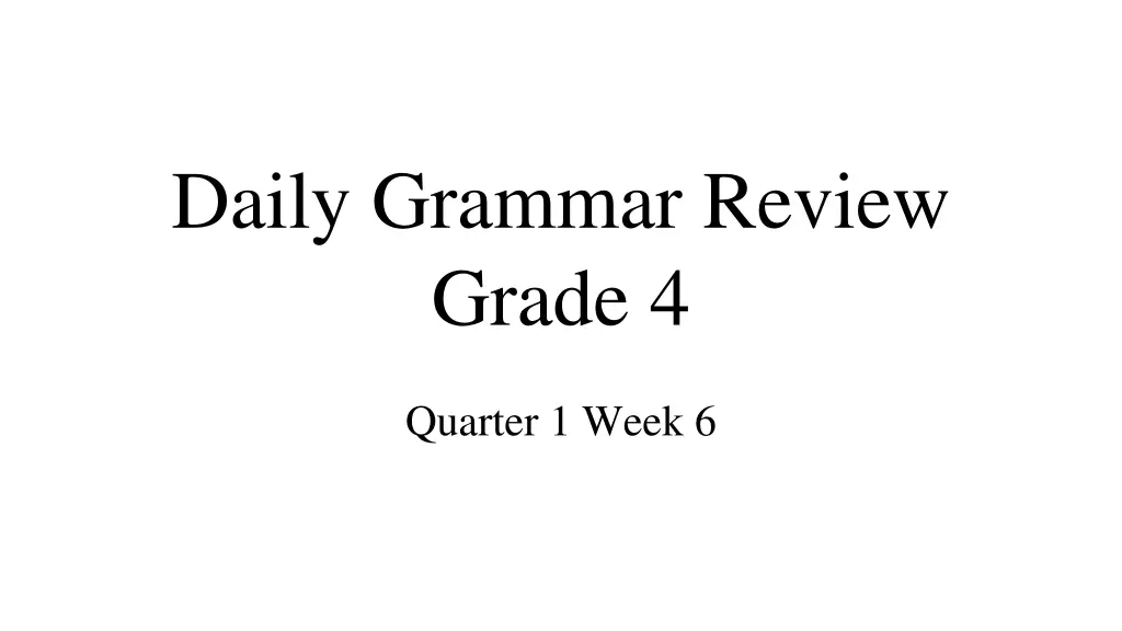 daily grammar review grade 4 5