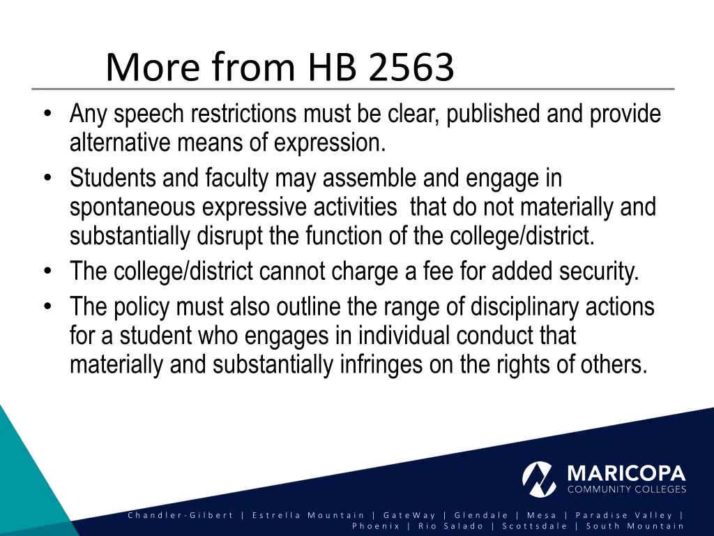 more from hb 2563 any speech restrictions must