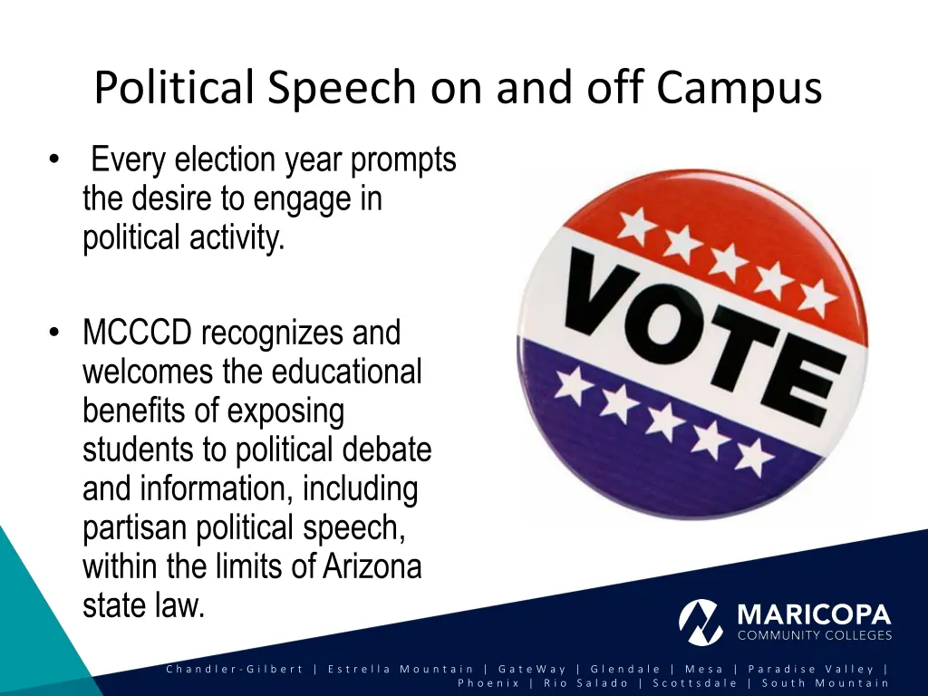 political speech on and off campus