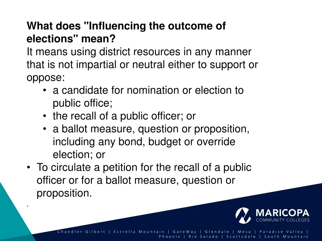 what does influencing the outcome of elections