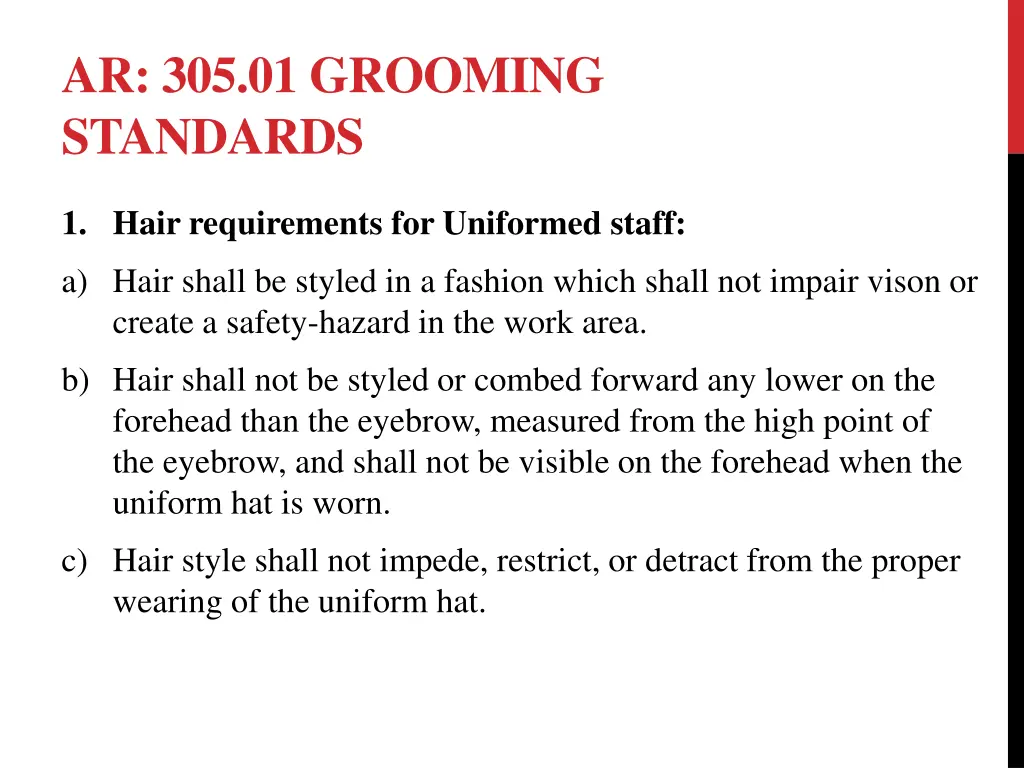 ar 305 01 grooming standards