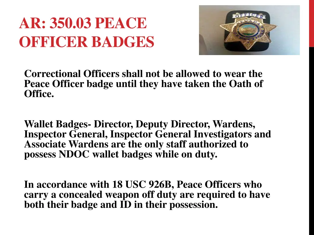 ar 350 03 peace officer badges