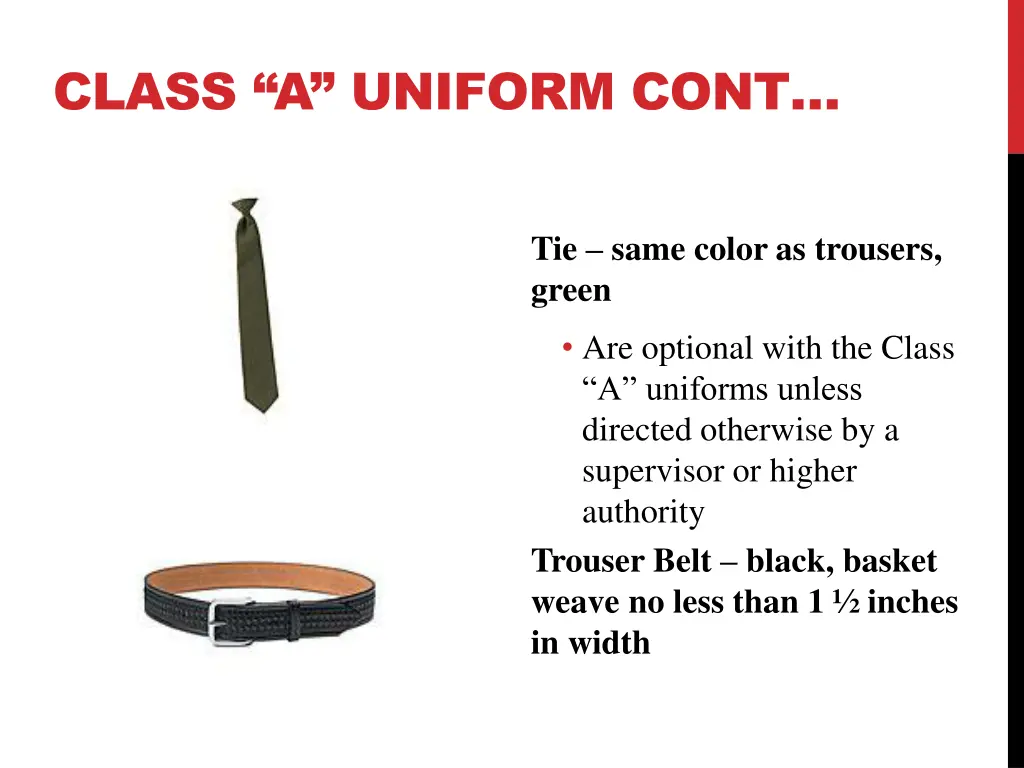 class a uniform cont