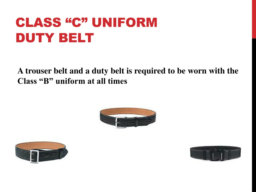 class c uniform duty belt