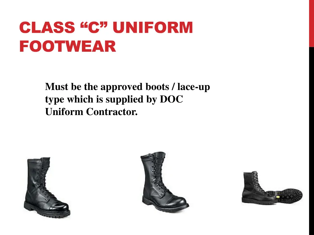 class c uniform footwear