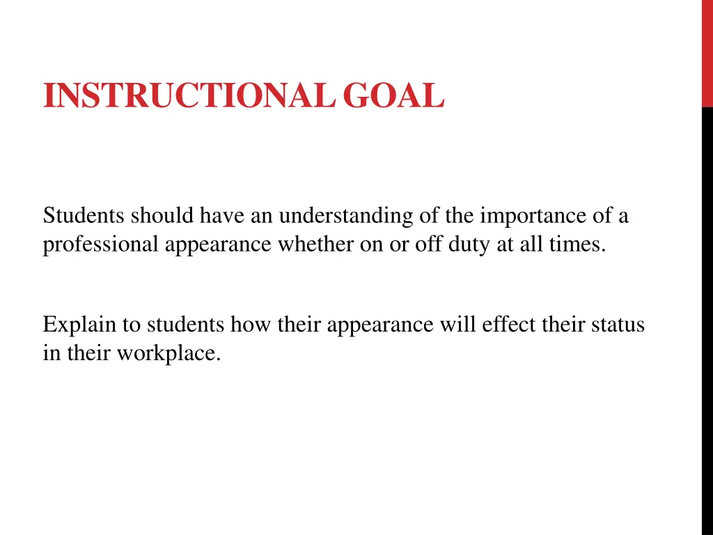 instructional goal