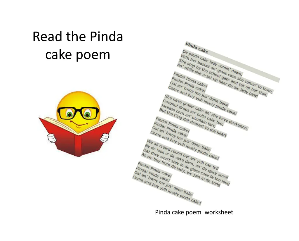 read the pinda cake poem