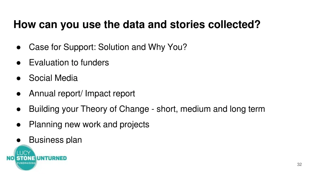 how can you use the data and stories collected