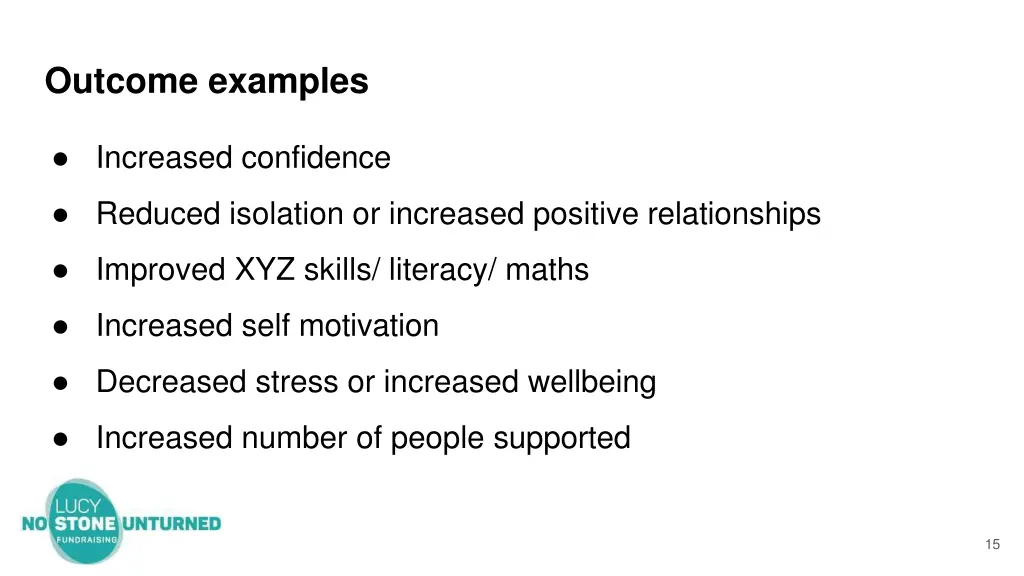 outcome examples