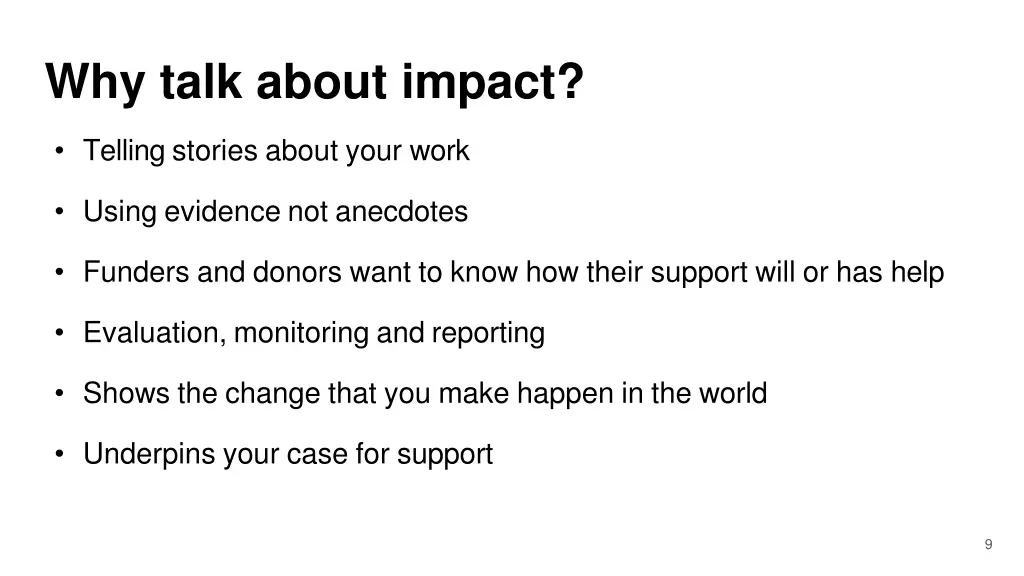 why talk about impact