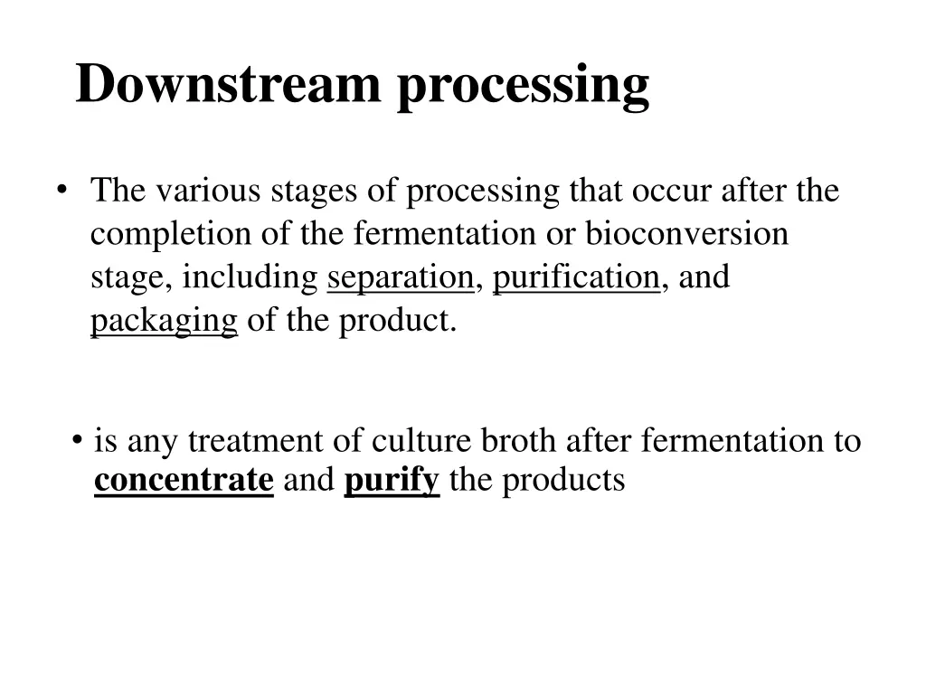 downstream processing