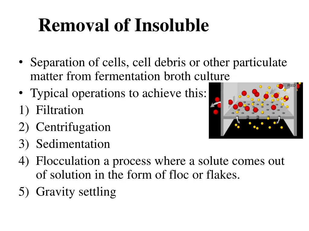 removal of insoluble