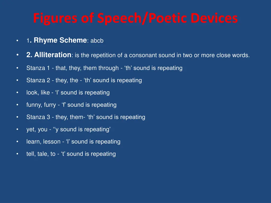 figures of speech poetic devices