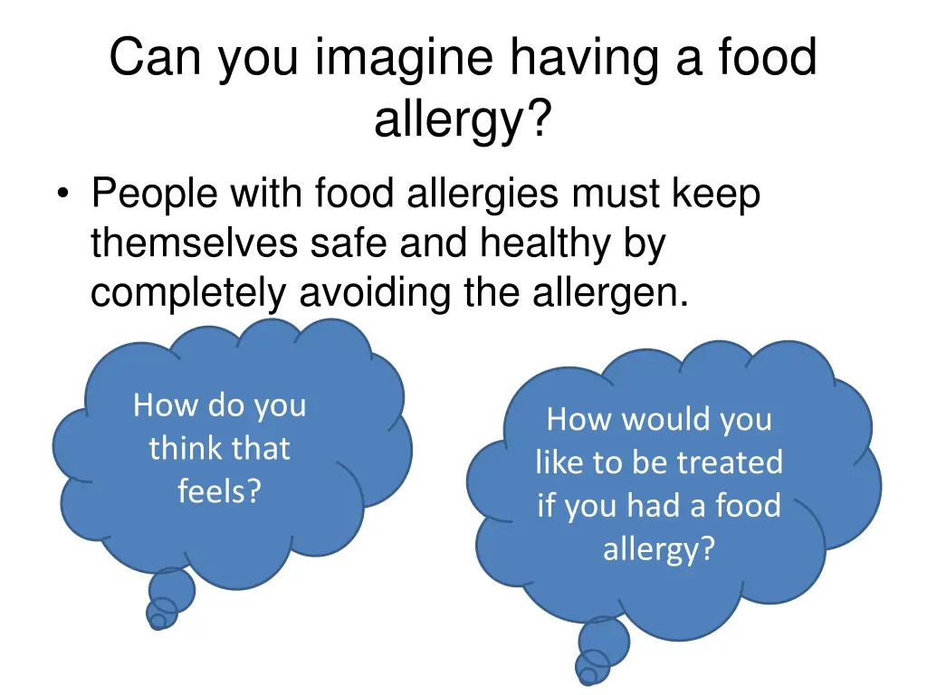 can you imagine having a food allergy people with