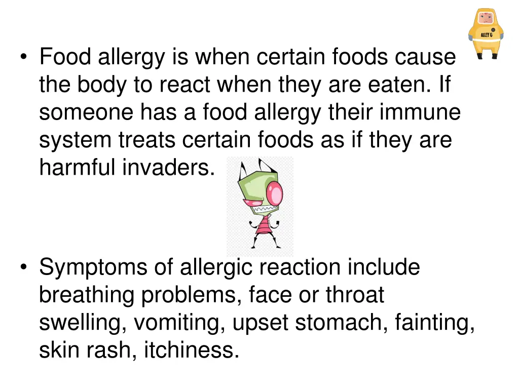 food allergy is when certain foods cause the body