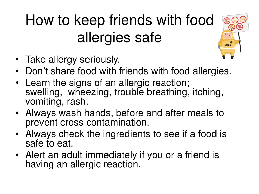 how to keep friends with food allergies safe