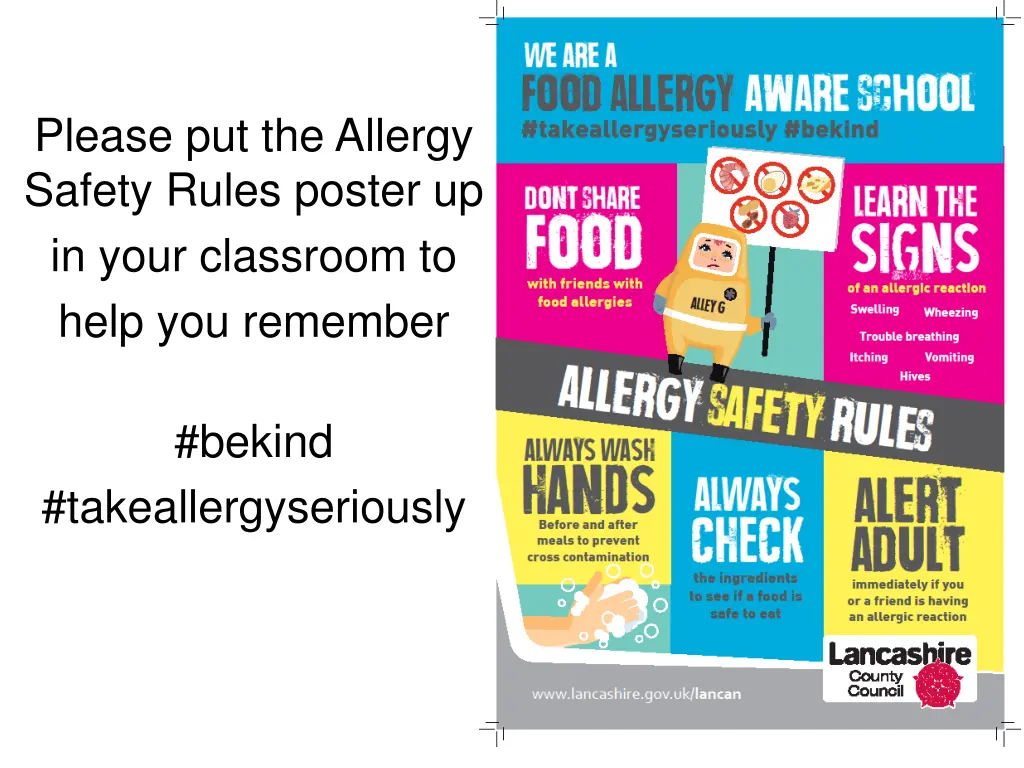 please put the allergy safety rules poster