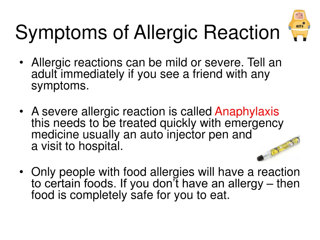 symptoms of allergic reaction 1