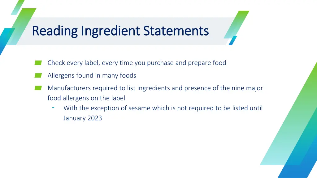 reading ingredient statements reading ingredient