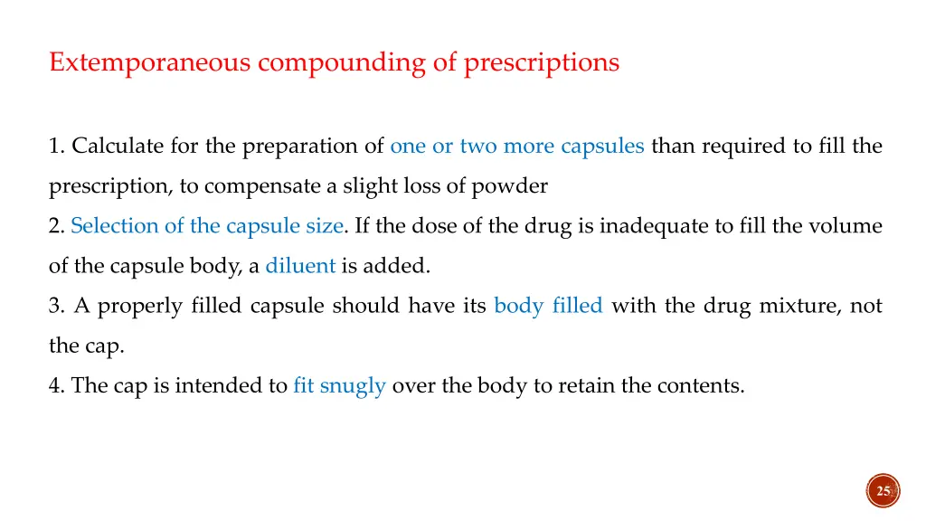 extemporaneous compounding of prescriptions