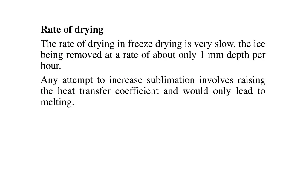 rate of drying the rate of drying in freeze