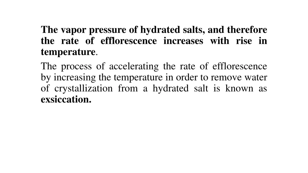 the vapor pressure of hydrated salts