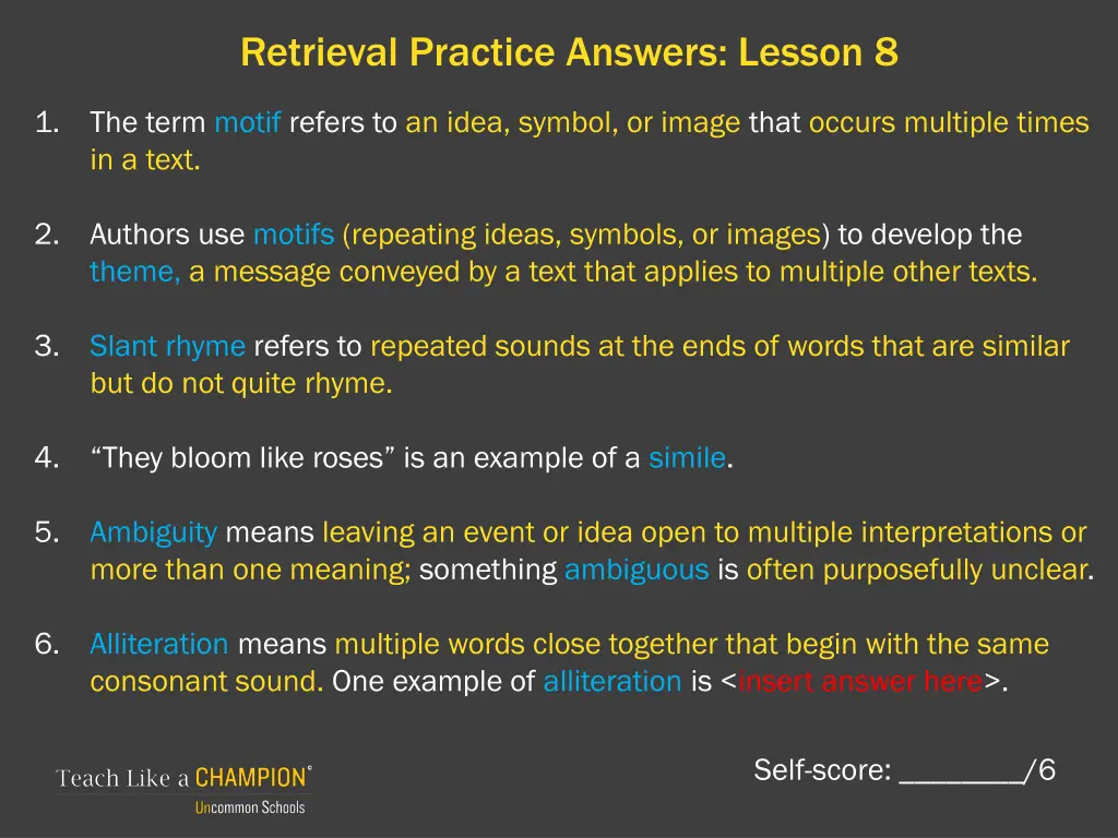 retrieval practice answers lesson 8