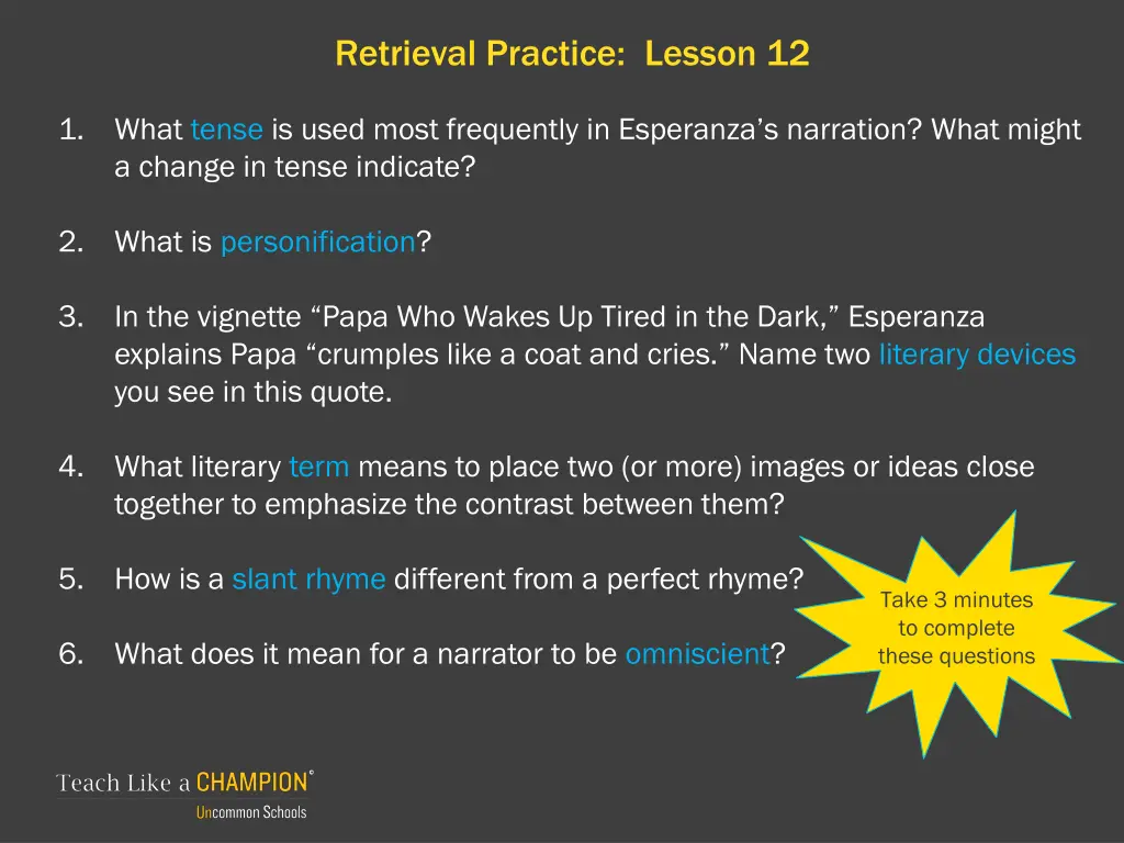 retrieval practice lesson 12