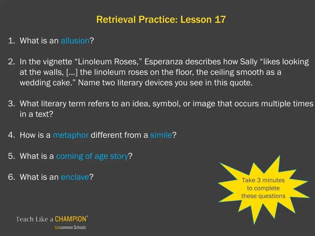 retrieval practice lesson 17