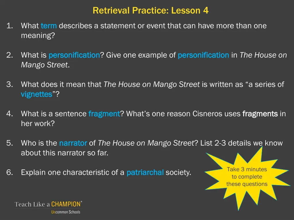 retrieval practice lesson 4