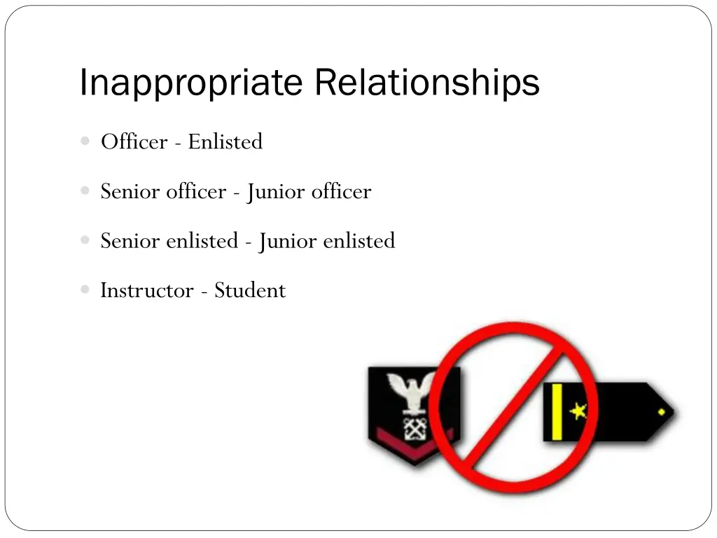 inappropriate relationships