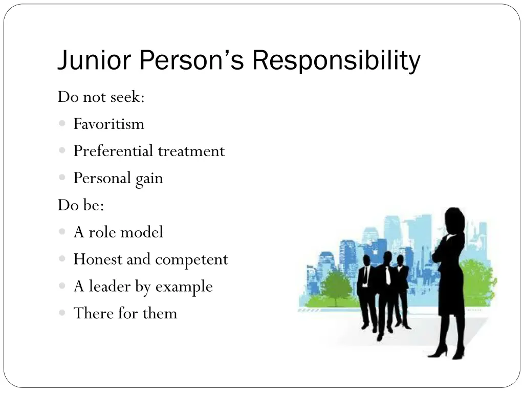 junior person s responsibility