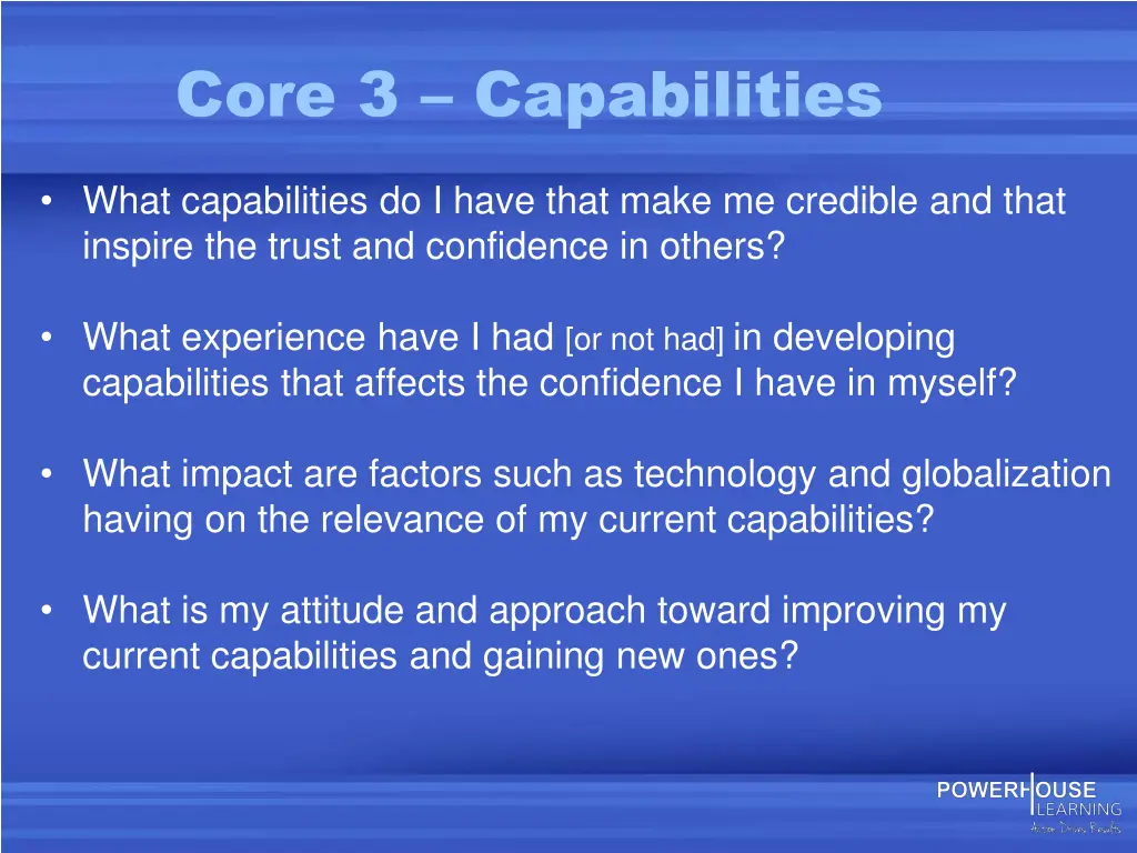 core 3 capabilities