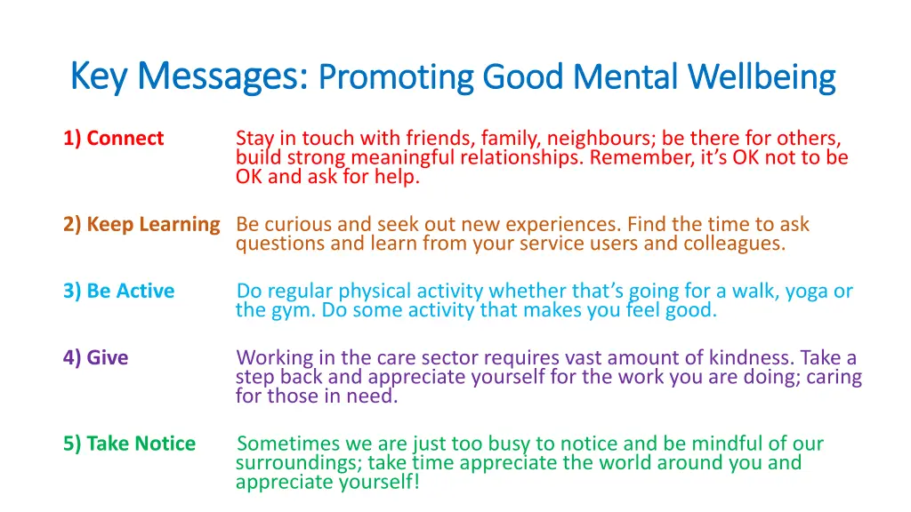 key messages key messages promoting good mental 1