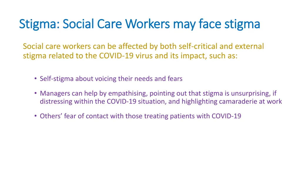 stigma social care workers may face stigma stigma