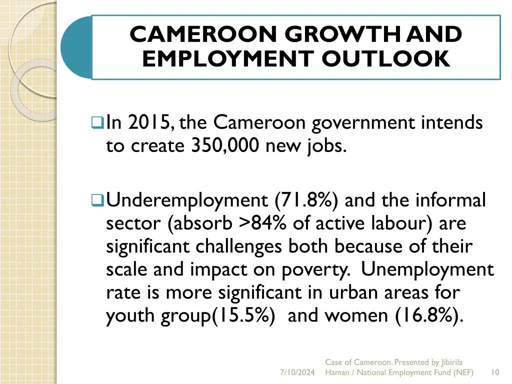 cameroon growth and employment outlook 1