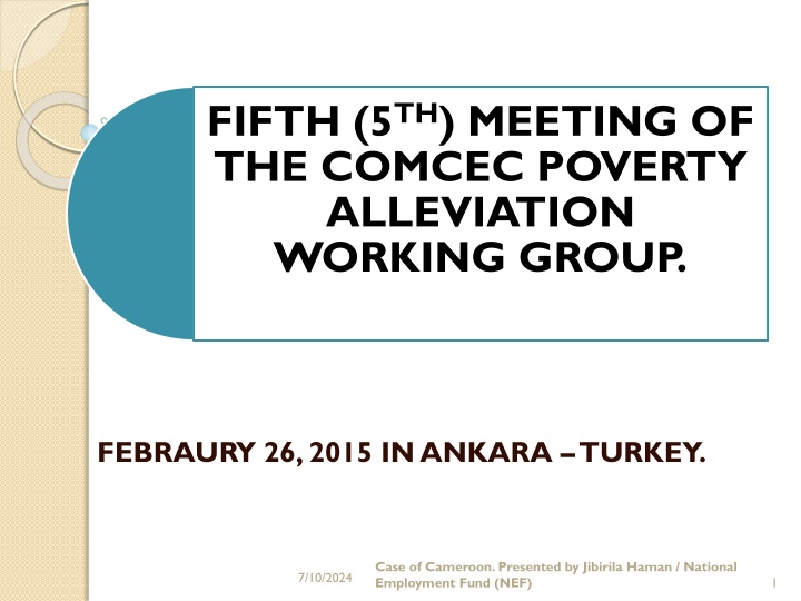 fifth 5 th meeting of the comcec poverty