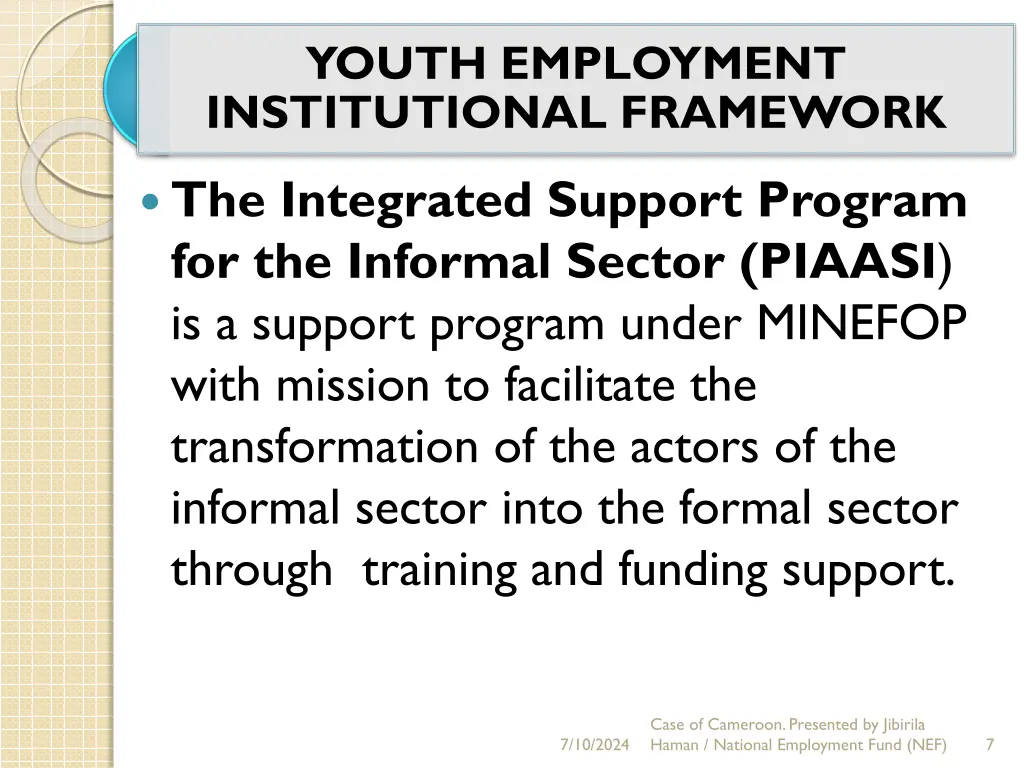 youth employment institutional framework 2