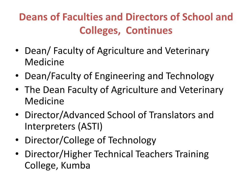 deans of faculties and directors of school 1