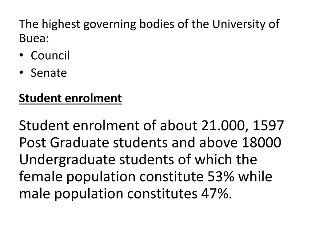 the highest governing bodies of the university