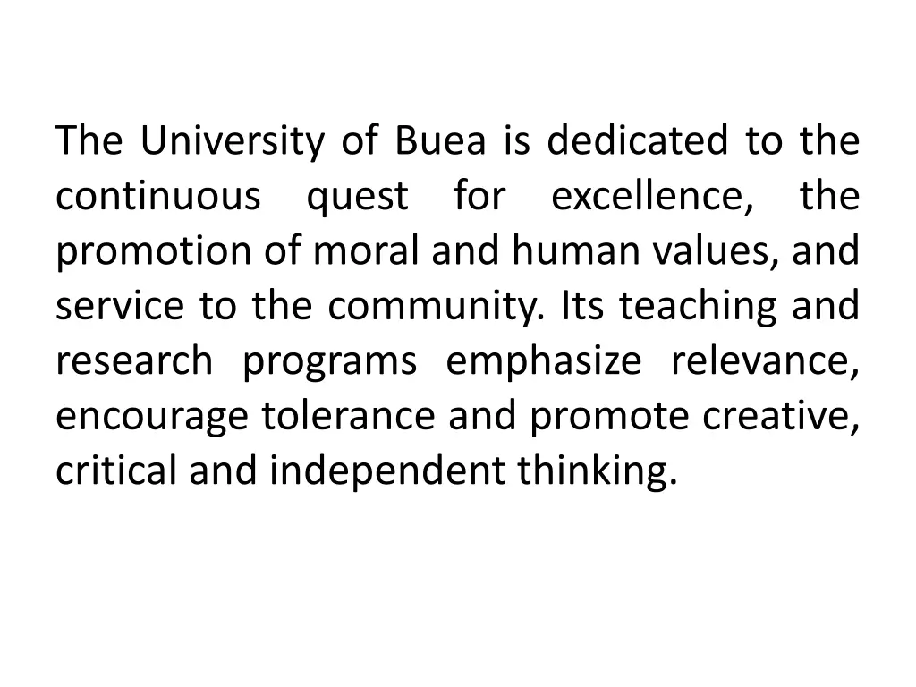 the university of buea is dedicated