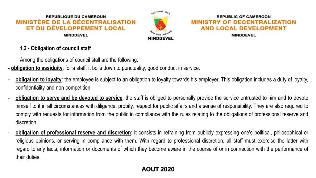 1 2 obligation of council staff