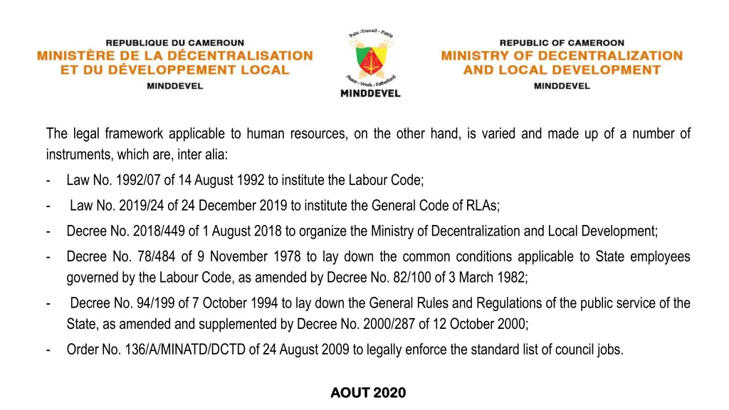 the legal framework applicable to human resources